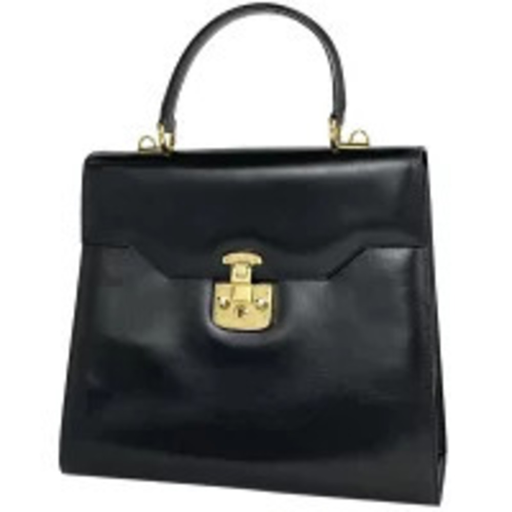 Gucci Lady Lock Handbag Leather Black